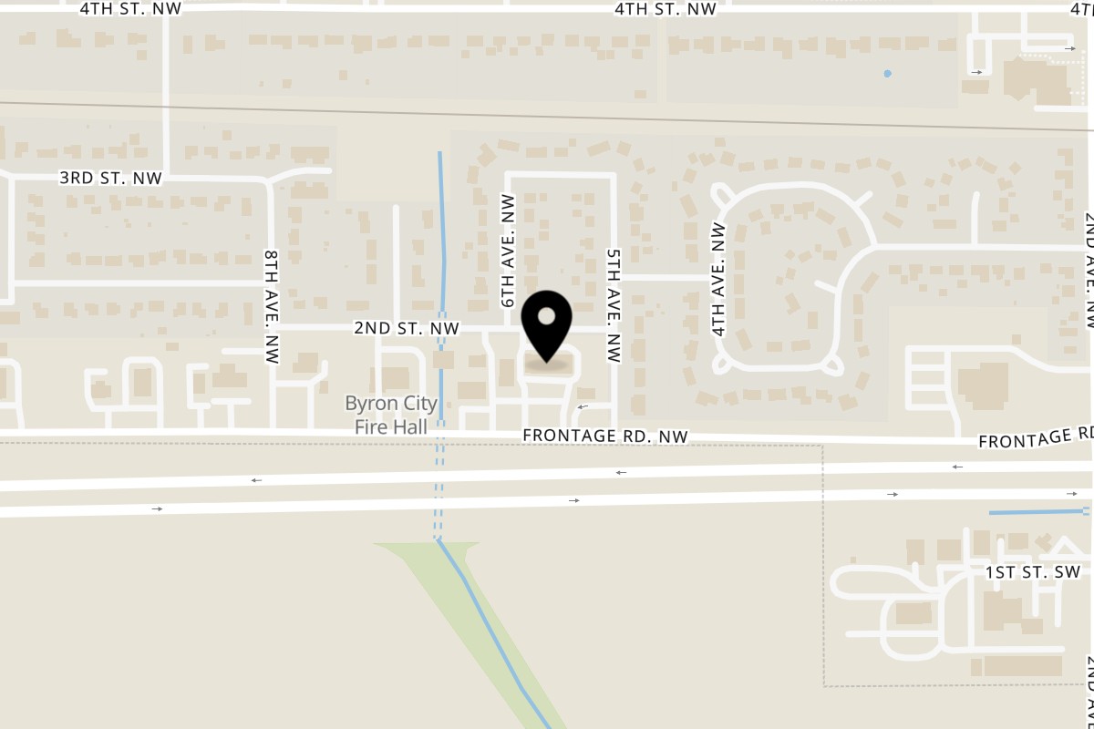 Map showing the location of The Compadres on 505 Frontage Rd NW in Byron